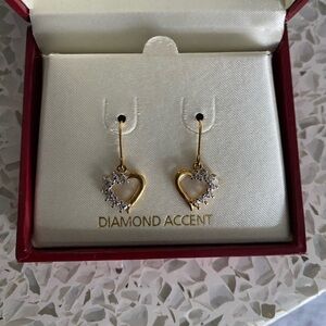 Heart Earring - diamond accent